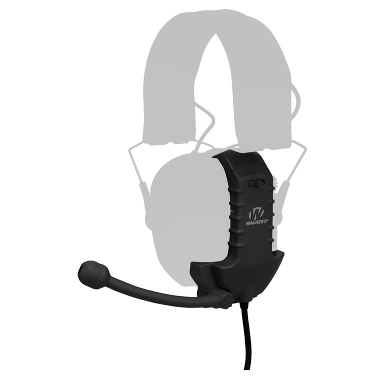 Walker's Razor Com Link Attachment with PTT for Razor Muffs - Black