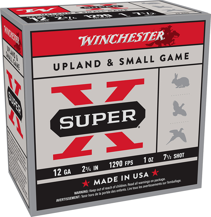 Winchester Ammo Super X XU127 12 Gauge Hunting Shotshells - 2.75 inch, 1 oz Lead Shot, 7.5 Shot Size, 1290 fps