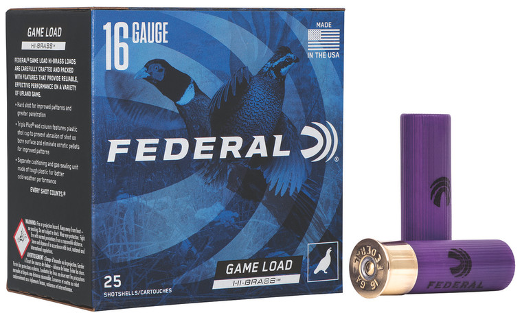 Federal Game-Shok Upland Heavy Field 16 Gauge Lead Shot - 2.75 Inch, 1 1/8 oz, Shot Size 4