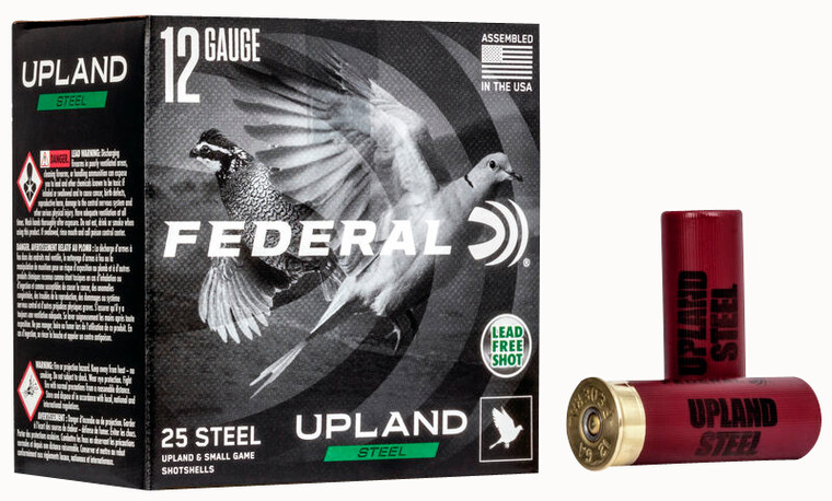 Federal Upland Steel Shotshells 12 Gauge, 1 oz, Size 6 - Reliable Steel Load for Upland Game Hunting