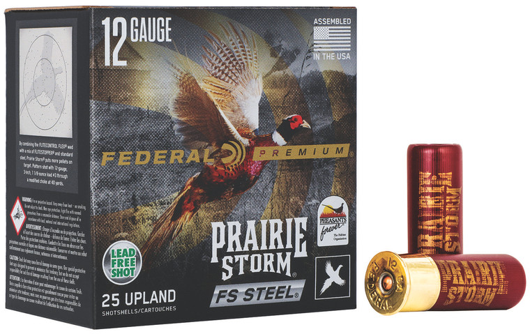 Federal Prairie Storm 12 Gauge Shotshell Steel Loads PFSX147FS3 - 2.75 inch, 1 1/8 oz, Shot Size 3, 1600 fps