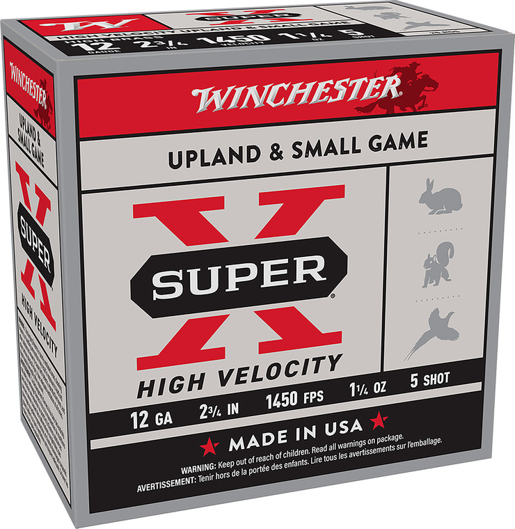 Winchester Ammo X12HV5 Super-X 12 Gauge 2.75-Inch Steel Shotshells with High Velocity #5 Shot