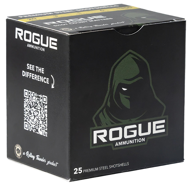 Rogue Ammunition RA-20-1-6S 20 Gauge Steel Shotshells – 3 Inch, 1 Ounce, Size 6, 25 Rounds per Box