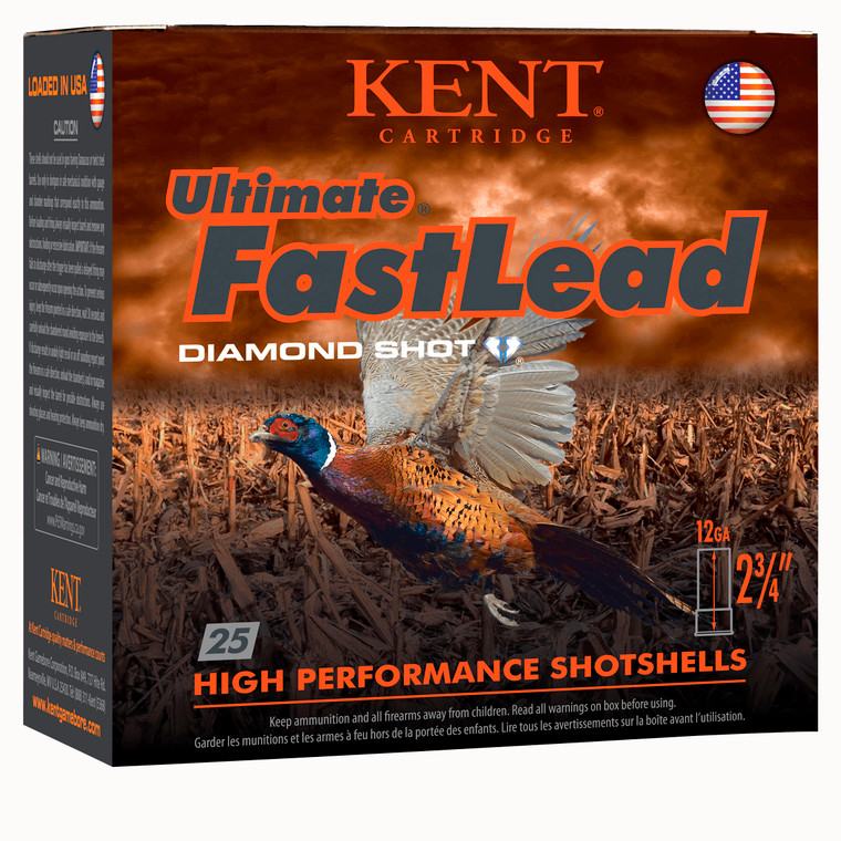 Kent Cartridge K122UFL425 Fast Lead 12 Gauge Shotshell for Hunting, 2.75 Inch, 1.5 Ounce, Size 5, 1415 fps, 25 Rounds per Box