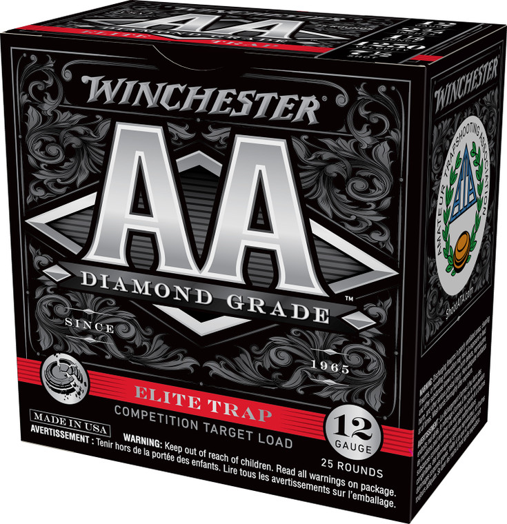 Winchester Ammo AA Diamond Grade Elite Trap Shotshells 12 Gauge, 2.75 Inch, 1 1/8 Oz, Shot Size 7.5, 1250 fps - 25 Rounds per Box
