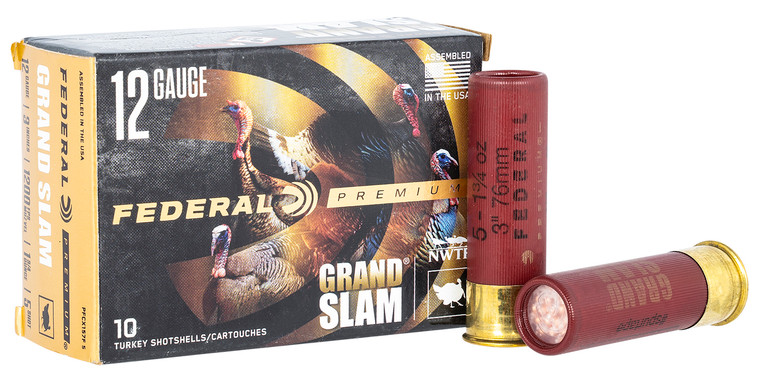 Federal Premium Grand Slams FLITECONTROL FLEX 12 Gauge Shotshells, 3 Inch, 1 3/4 oz, #5 Shot