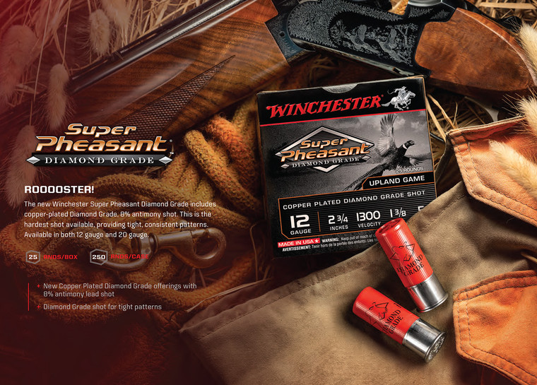 Winchester Ammo Super Pheasant Diamond Grade 12 Gauge Shotshells - 1 3/8 oz, 1300 fps, Shot Size 5