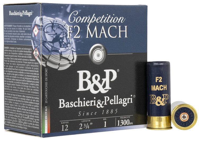 B&P Ammunition 12B1F2H7 Mach 12 Gauge 2.75-Inch 1 oz Shotgun Shells for Competition Shooting