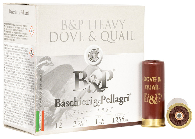 B&P Ammunition 12B18D6 Dove & Quail 12 Gauge Shotshells - 1-1/8 oz, 6 Shot, 1255 fps, 25 Rounds per Box