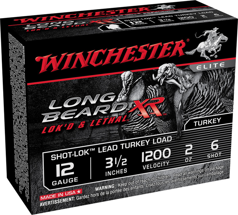 Winchester Ammo Long Beard XR 12 Gauge Shotgun Shells – 3.5 inch, 2 oz, Lead, Shot Size 6, 1200 fps, 10 Rounds