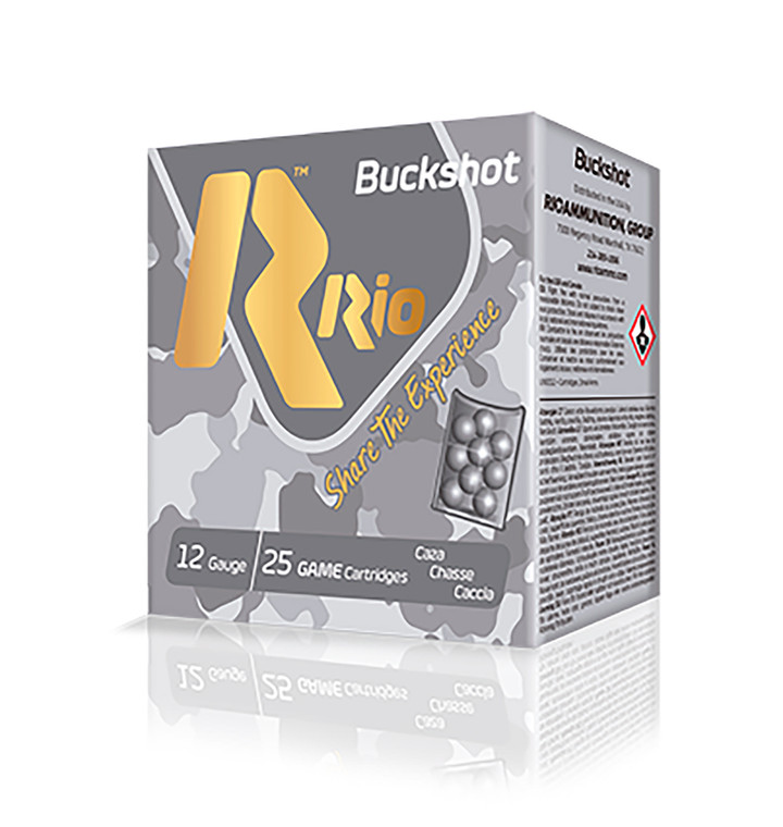 Rio Ammunition RB121225 Royal Buck 12 Gauge Shotshell with 1 Buckshot, 2.75 Inch, 25 Rounds per Box