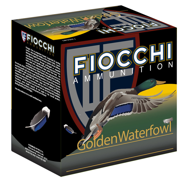 Fiocchi 123SGWBB Golden Waterfowl Steel Shot Shells for 12 Gauge Hunting