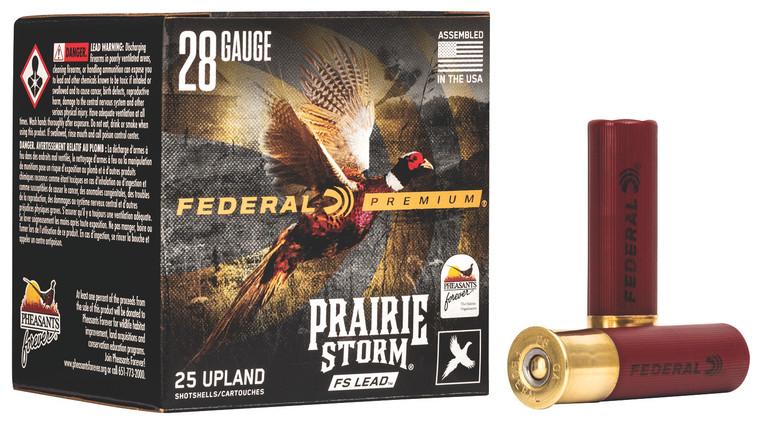 Federal Premium Prairie Storm FS 28 Gauge Shotshell Lead, 2-3/4 inch, 13/16 oz, 6 Shot, 1300 fps - PFX289FS6