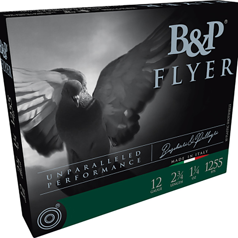 B&P Ammunition 12B14PL8 12-Gauge Shotshells for Hunting, 1-1/4 oz, 8 Shot, 1255 fps, 2.75" Length
