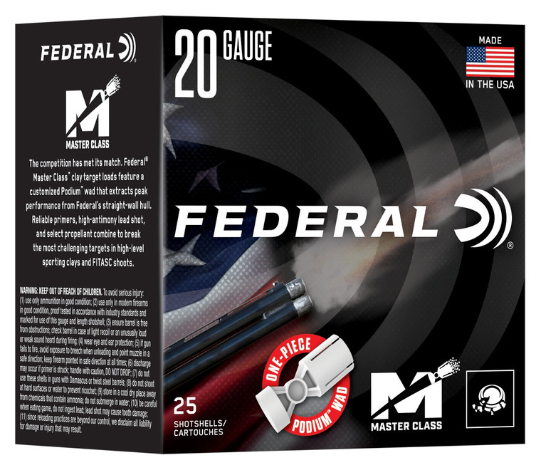 Federal MC2248 20 Gauge 2-3/4 Inch Shotshell Lead Load with 8 Shot - 7/8 oz, 25 Rounds per Box