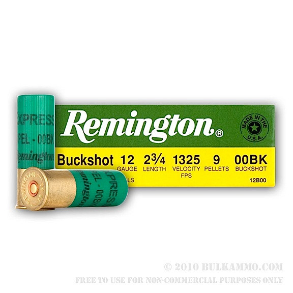 Remington Ammunition 20413 12 Gauge 00 Buckshot - 2.75-Inch, 9 Pellets, 1325 fps, Hunting