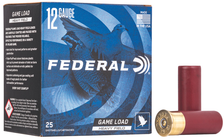 Federal Game-Shok Upland Heavy Field 12 Gauge Shotgun Ammo – 2.75 Inch, 1-1/8 Ounce, 7.5 Shot Size