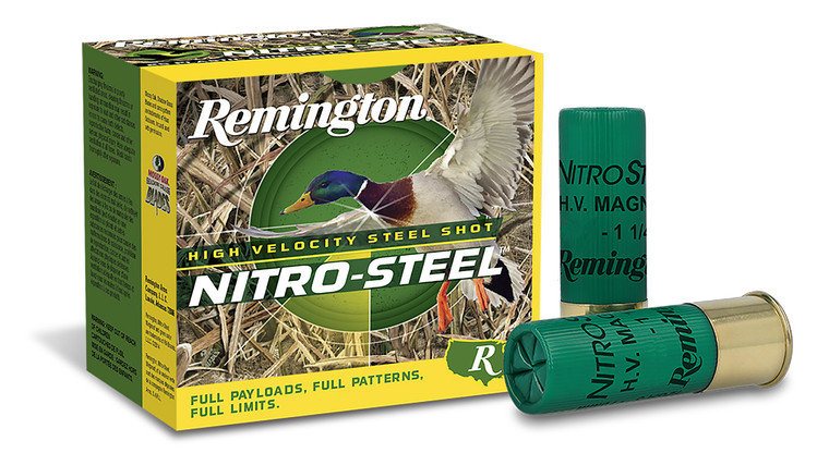 Remington Ammunition Nitro-Steel 12 Gauge High Velocity Shotshells – 2.75 inch, 1 1/8 oz, Shot Size 4