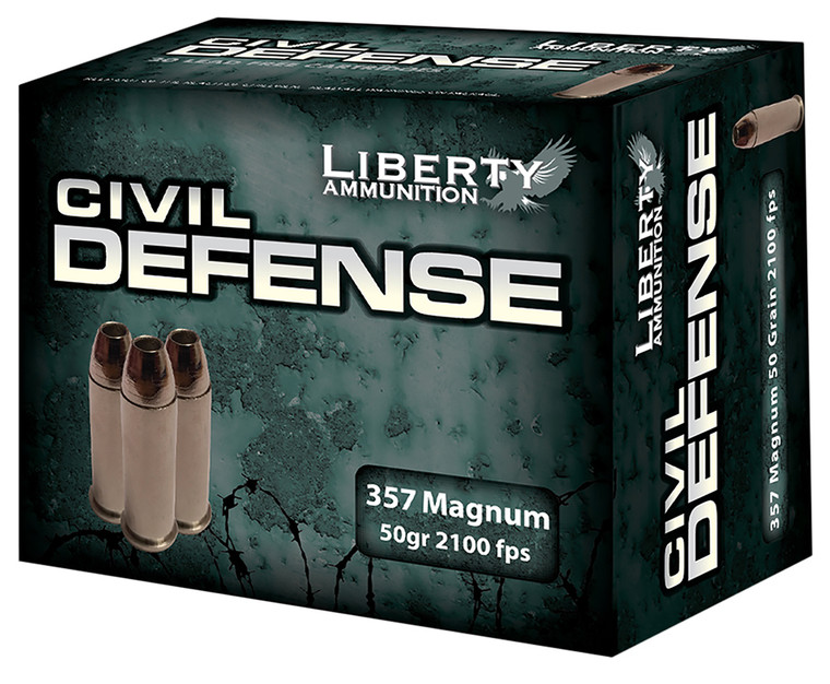 Liberty Ammunition LACD357030 357 Magnum Lead-Free Fragmenting Hollow Point Handgun Rounds, 50 Grains, 20 Rounds per Box