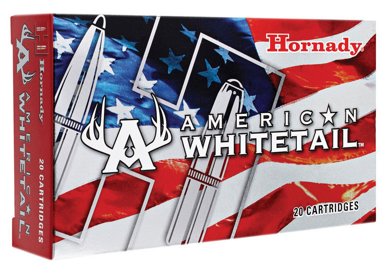 Hornady American Whitetail 7mm-08 Rem Centerfire Rifle Ammo - 139 Grain InterLock Spire Point, 20 Rounds per Box