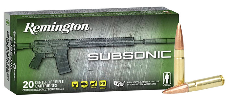 Remington Ammunition S300AAC4 300 Blackout Subsonic 220 Grain Centerfire Rifle Rounds