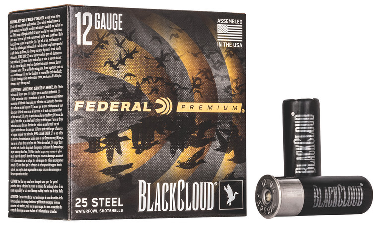Federal Black Cloud FS Steel 12 Gauge Shotgun Ammunition - 1 1/8 oz, 3 Shot, 1500 fps, 25 Rounds per Box