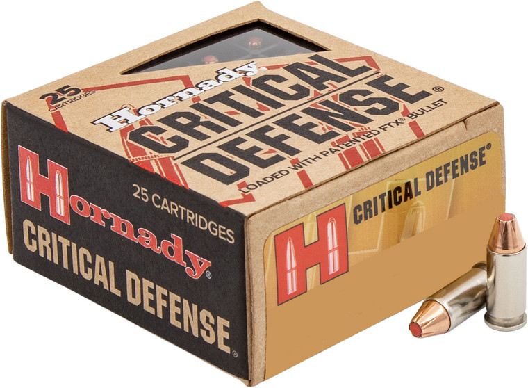 Hornady Critical Defense 25 ACP 35 Grain Flex Tip Expanding Centerfire Handgun Rounds - 25 Rounds per Box