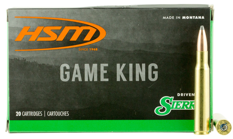 HSM 300641N 30-06 Springfield Sierra GameKing Spitzer Boat Tail 180 Grain Hunting Rifle Ammunition