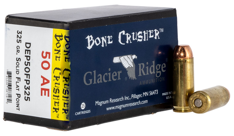 Magnum Research DEP50FP325 50 AE Bonecrusher Flat Point Ammo – Hunting and Target Practice
