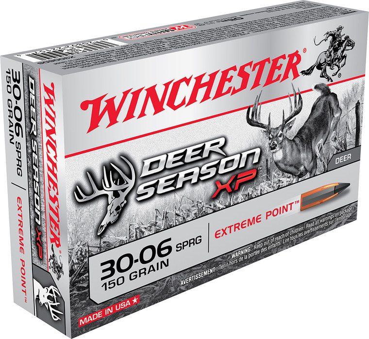 Winchester Ammo X3006DS 30-06 Springfield Extreme Point Centerfire Rifle Rounds - 150 Grain for Deer Hunting