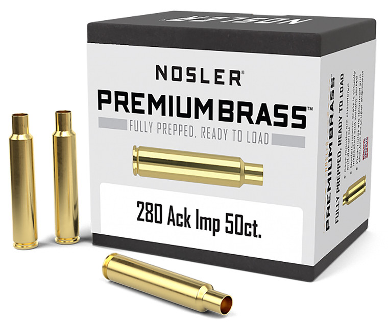 Nosler Custom Brass .280 Ackley Rifle Cartridge Cases, 50 Count – Part 10175