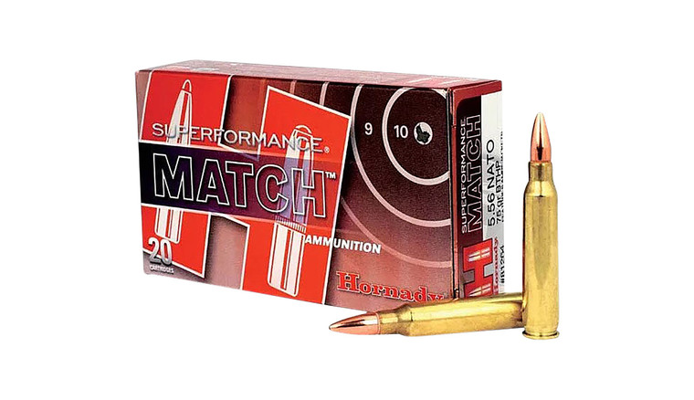 Hornady Superformance Match 5.56x45mm NATO Boat Tail Hollow Point - 75 Grain Centerfire Rifle Ammunition