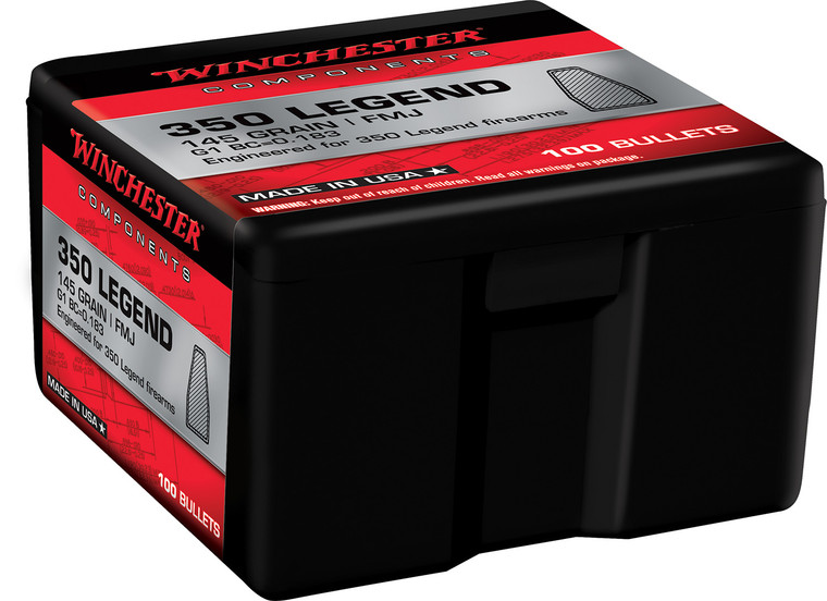Winchester Ammo WB350M145X .350 Caliber 145 Grain Metal Case Reloading Bullets, 100 Count