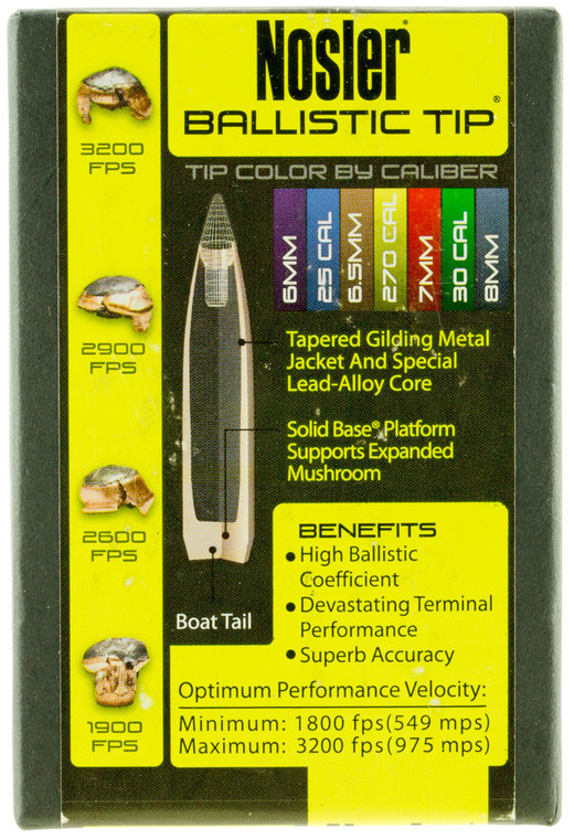 Nosler Ballistic Tip Hunting Bullets .458 Caliber 300 Grain, Part Number 31456