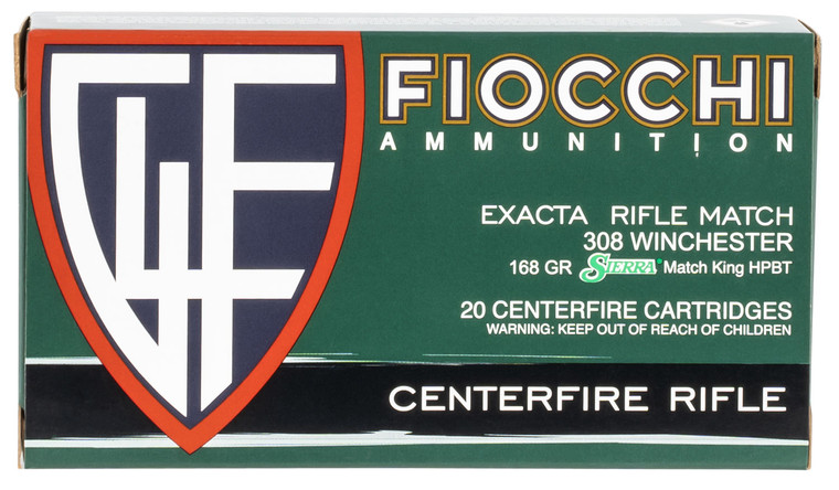 Fiocchi 308MKB .308 Winchester Sierra MatchKing BTHP 168 Grain Centerfire Rifle Ammunition