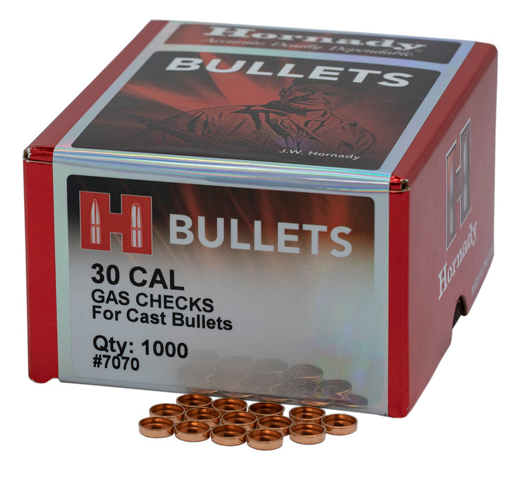 Hornady 7070 .30 Caliber Crimp-On Gas Checks, 1,000 Count
