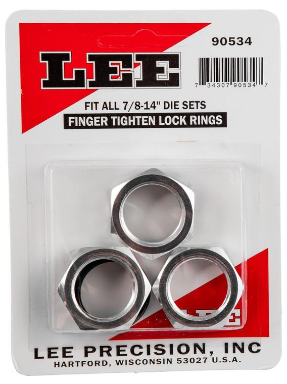 Lee 90534 Billet Aluminum Lock Die Rings, 7/8-14 Thread, 3-Pack
