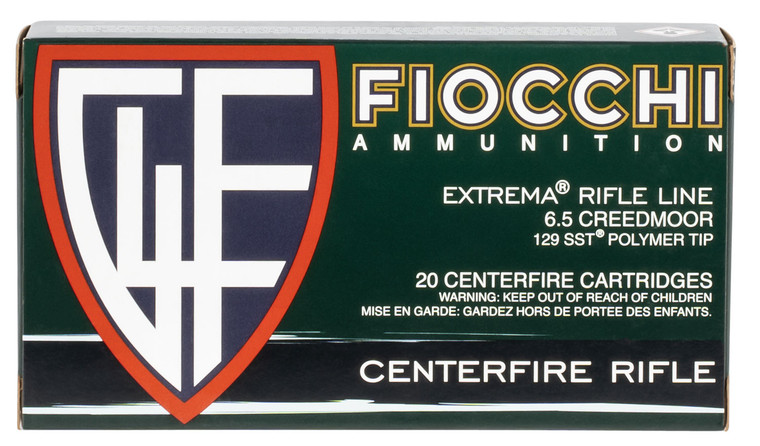 Fiocchi 65CMHSA 6.5 Creedmoor Super Shock Tip Hunting Ammunition - 129 Grain Brass Centerfire Rifle Rounds