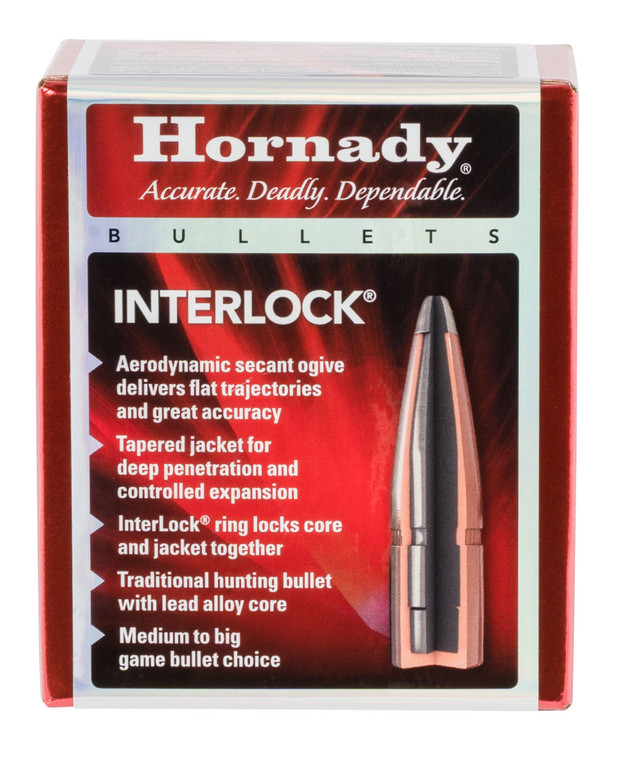 Hornady 45204 InterLock .45 Caliber 245-Grain Spire Point Reloading Bullets, 50 Count
