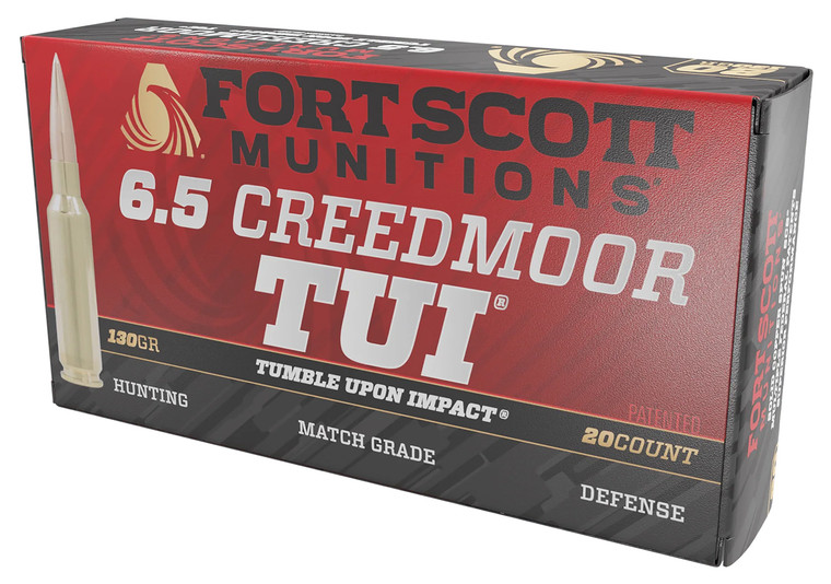Fort Scott Munitions 65CM-130-SCV2 6.5 Creedmoor Solid Copper Spun TUI Rifle Ammo