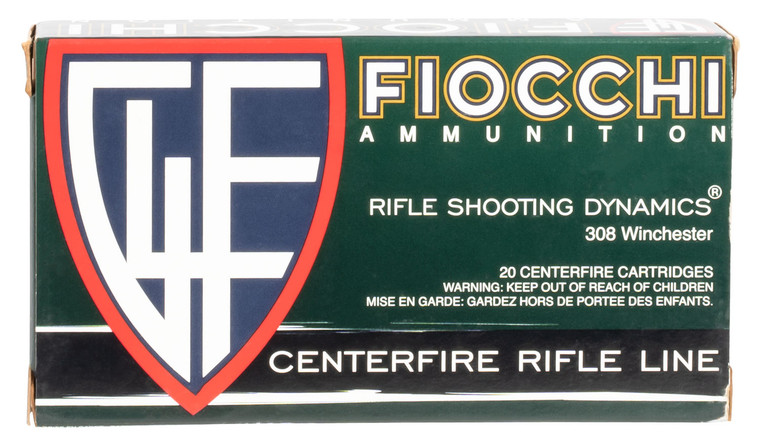 Fiocchi Field Dynamics .308 Winchester 165 Grain Pointed Soft Point Centerfire Rifle Ammunition - 20 Rounds per Box