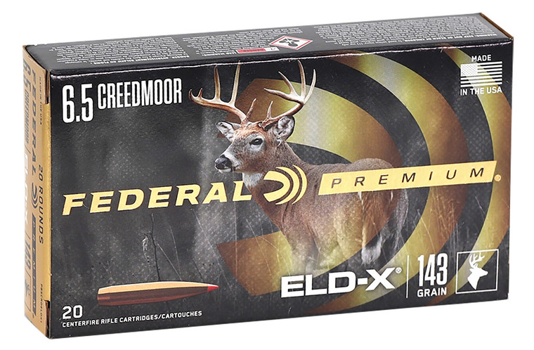 Federal P65CRDELDX1 6.5 Creedmoor ELD-X Precision Hunting Bullet, 143 Grain, 20 Rounds per Box