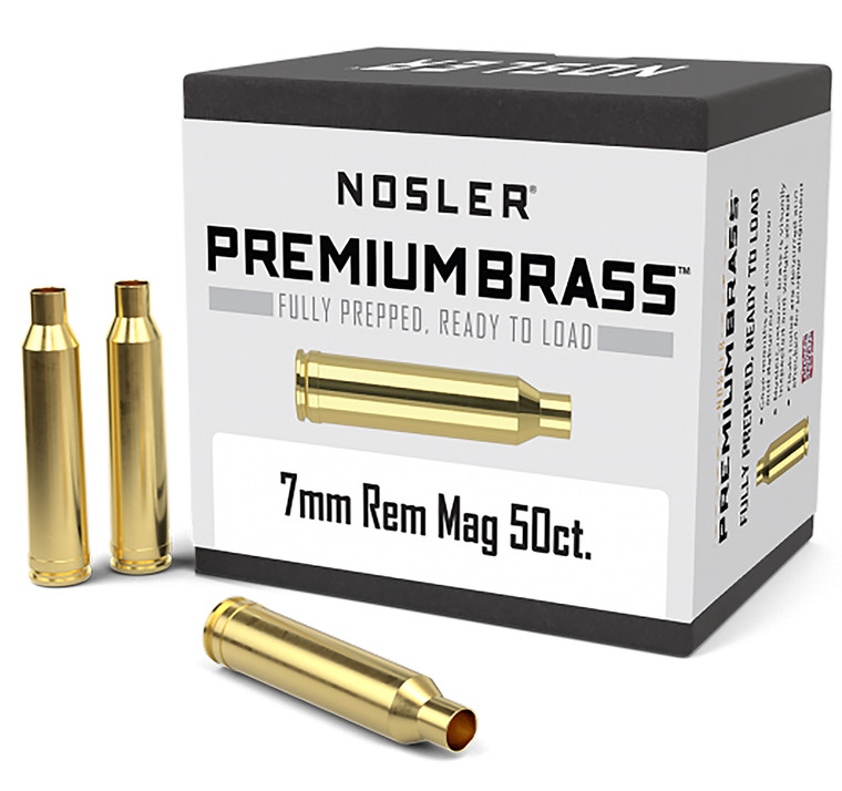 Nosler Custom Brass 7mm Remington Magnum Rifle Cartridge Cases, 50 Count, Part 10185