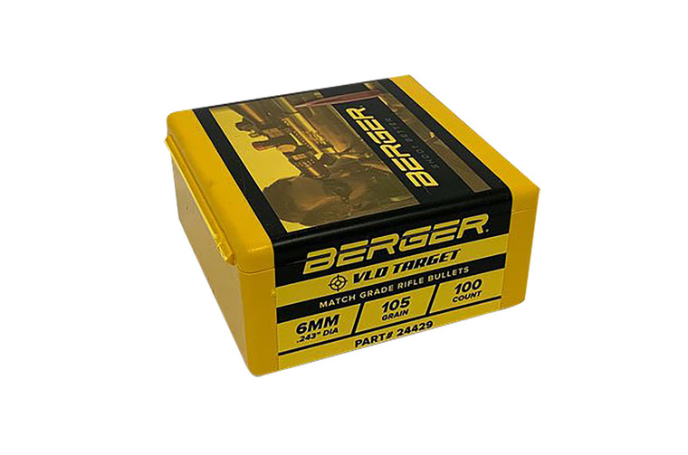 Berger Bullets 24429 .243 Caliber 105 Grain VLD Hunting Bullets, 100 Count