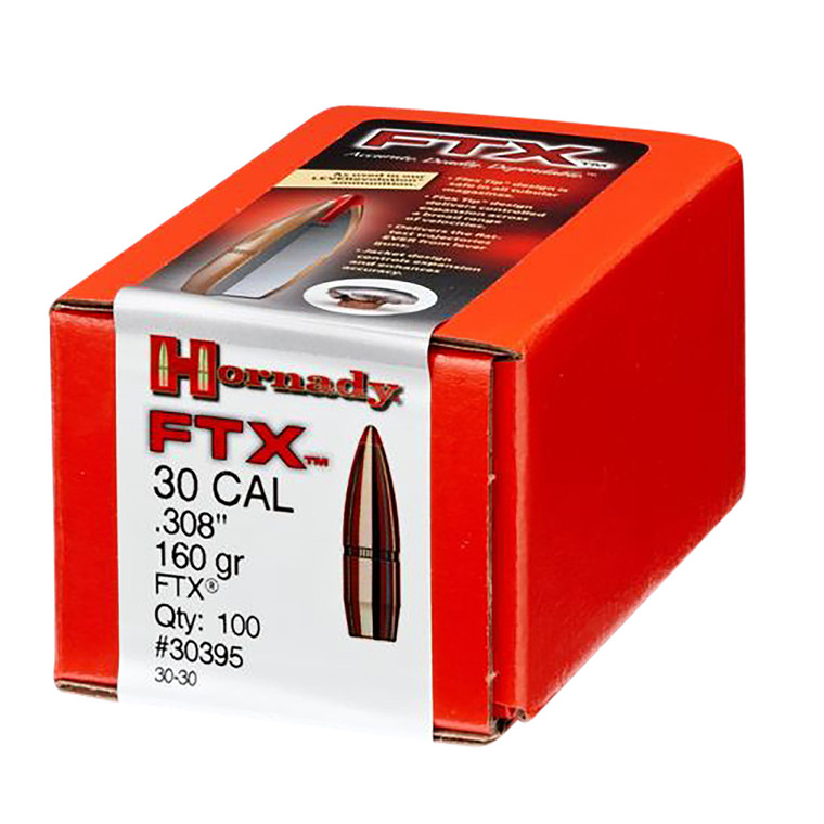 Hornady 30395 .308-Caliber 160 Grain FTX Rifle Bullets, 100 Count