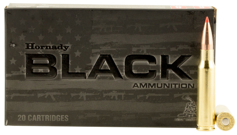 Hornady Black 308 Win 168 Grain A-Max Centerfire Rifle Rounds - 20 Rounds per Box