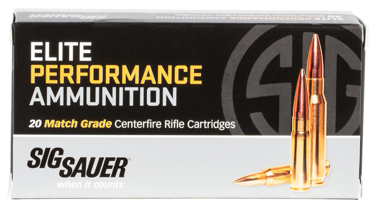 Sig Sauer Marksmanship Elite 308 Win 175 Grain Open Tip Match Rifle Ammunition - 20 Rounds per Box