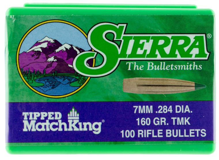 Sierra 7660 .284 / 7mm 160 Grain Tipped MatchKing Bullets, 100 Count