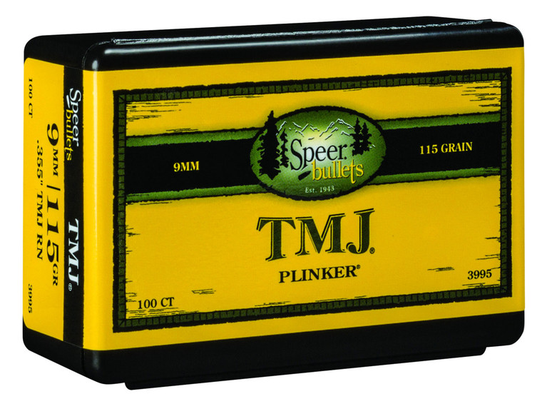 Speer Ammo 3995 9mm 115 Grain Total Metal Jacket Reloading Bullets, 100 Count