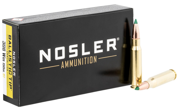 Nosler Ballistic Tip Varmint Ammunition 150 Grain for .308 Win - Centerfire Rifle Rounds